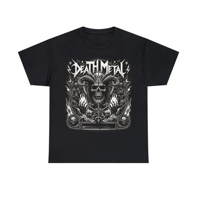 Maglietta in Cotone da Adulto Death Metal Stile Retro Tour Concerti Gothic Doom Horror Tee