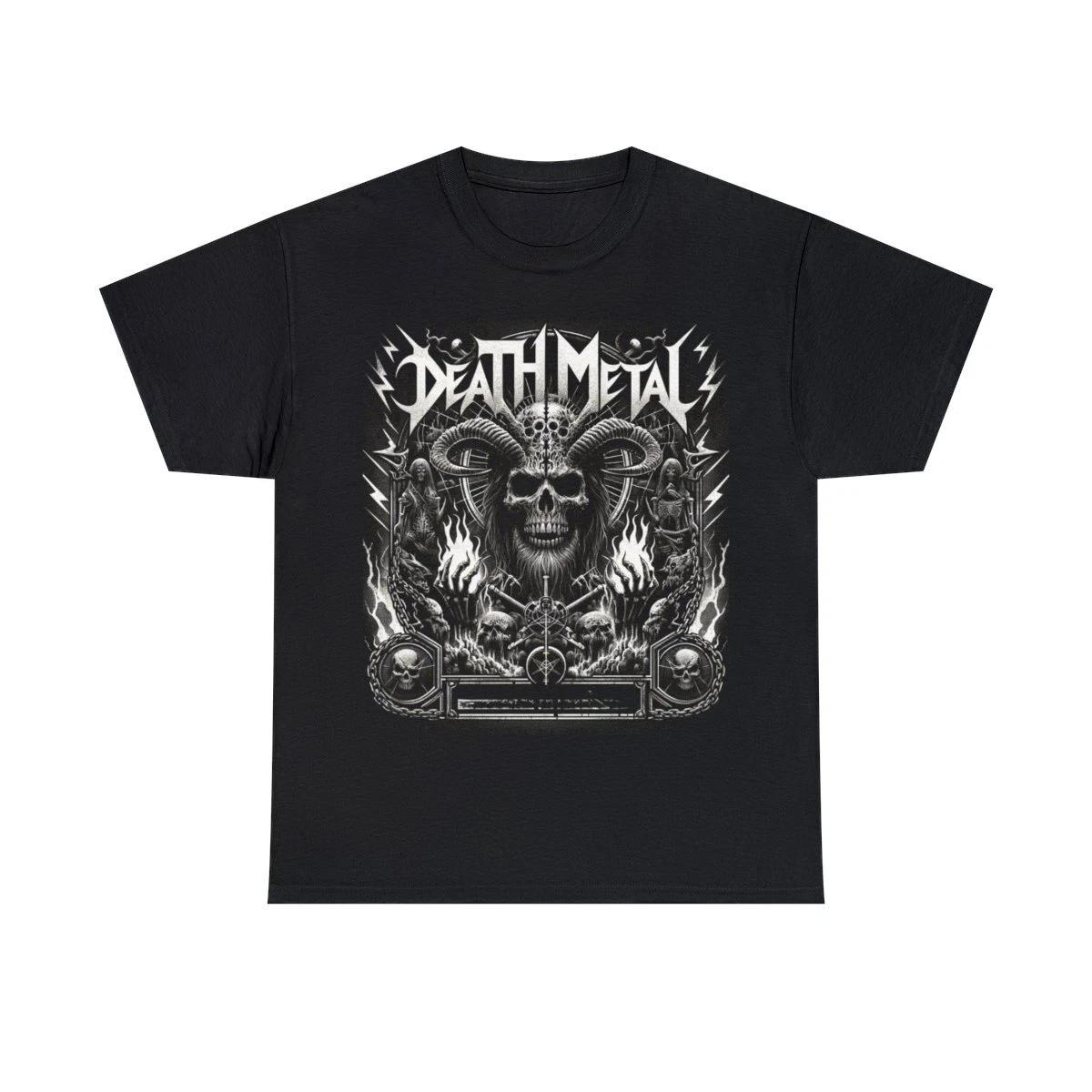 

Adult Cotton T Shirt Death Metal Retro Style Concert Tour Gothic Doom Horror Tee S
