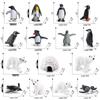 Wild Arctic Animal Set - Penguin, Polar Bear, Igloo Models for Desktop Decoration