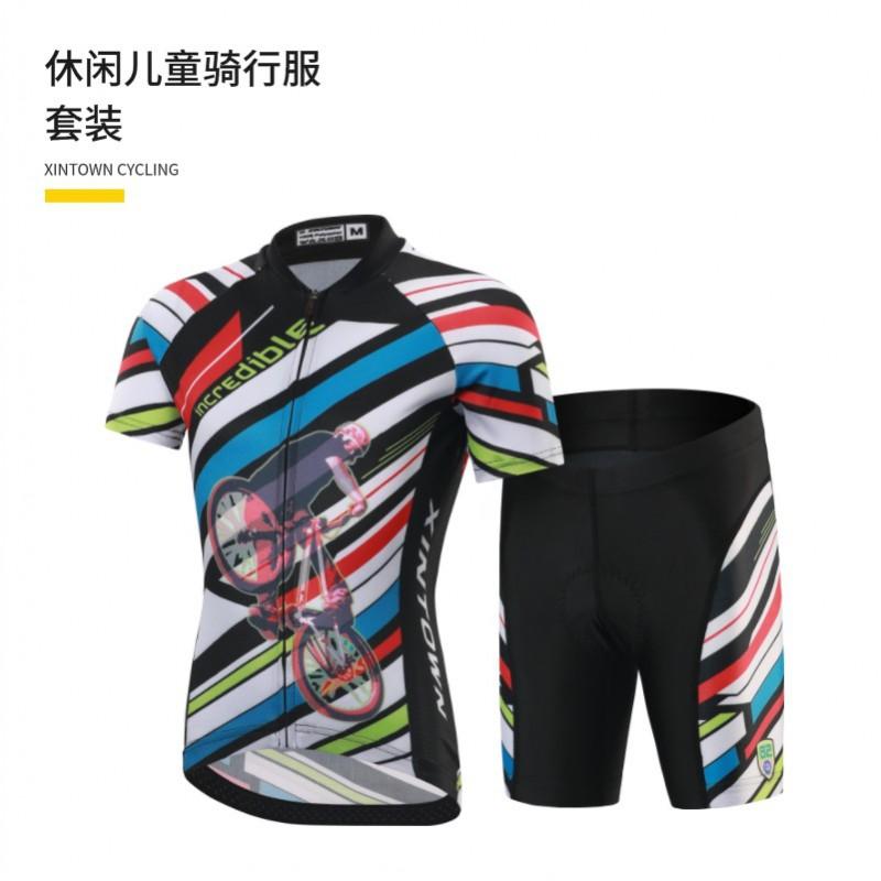 Kids Cycling Jersey Shorts Set Breathable