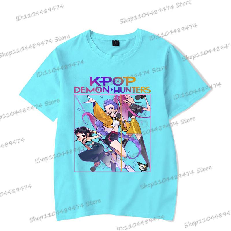 Rumi Print Women Men T Shirts KPop Demon Hunters Summer Funny Hip Hop Streetwear Short Sleeve Casual Anime Teenage T-shirts