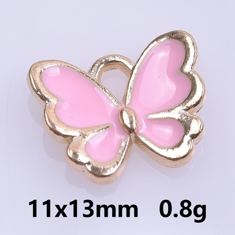Rosa Liebe Mädchen Accessoires Emaille Großhandel Anhänger Für Schmuckherstellung Zubehör Mond/Blume/Schmetterling Anhänger Charm DIY Ohrring Basteln