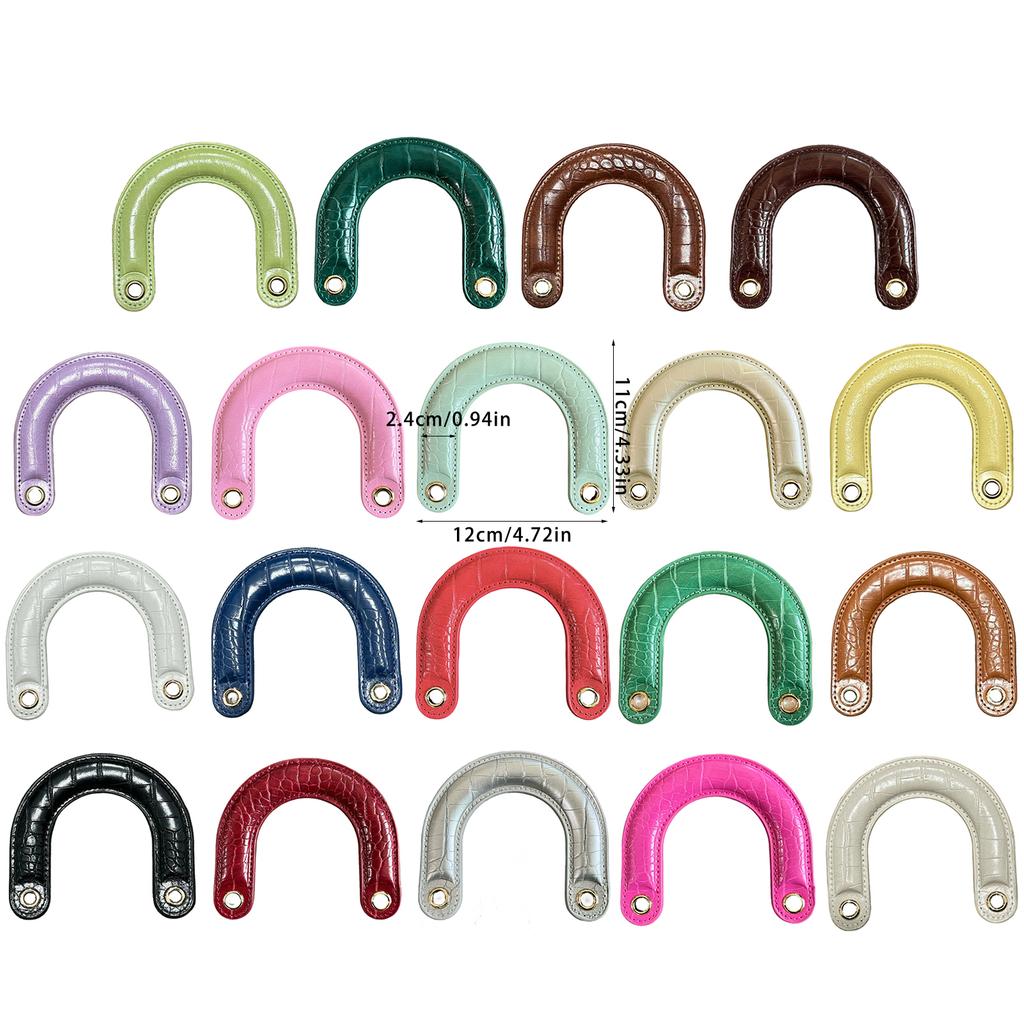 1PC PU Leather Curved Bag Handles Ergonomically Designed For Comfort and Styles For Handcrafted Bags And Everyday Use
