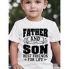 European Sizes Boys' Father And Son Best Friends for Life Graphic T-Shirt - Casual Short Sleeve Tee with Bold Letter Print, Regular Fit,