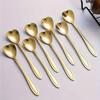 10-Piece Polished Stainless Steel Heart-Shaped Coffee Spoon Set - Durable Stirring Utensils For Home, Kitchen, And Dining Room