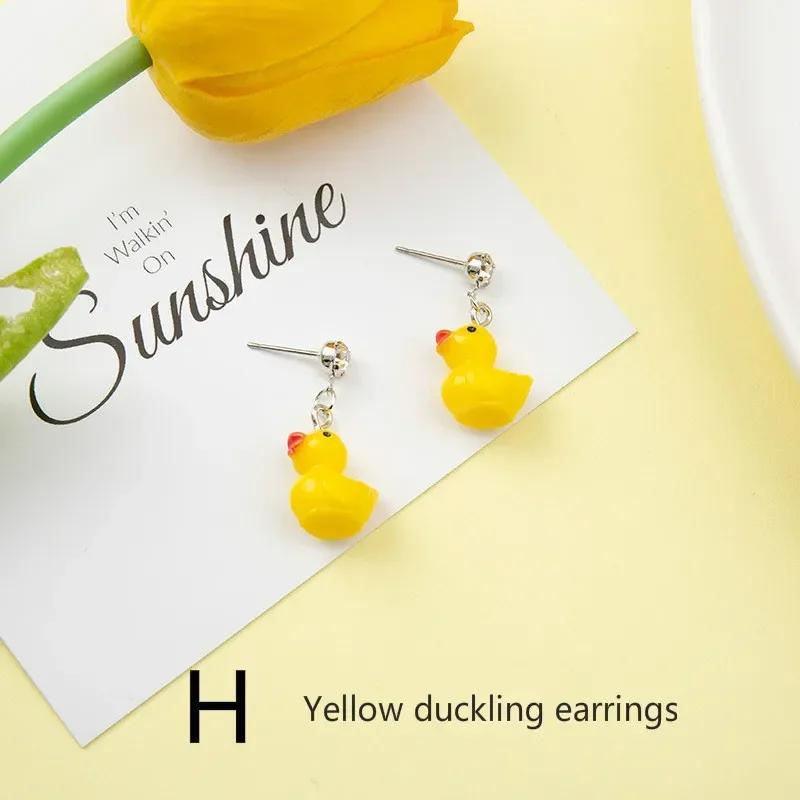 Summer Simple Yellow Color Korean Version Minimalist Personalized Fun Fruit Earrings Street Shot Fresh Lime Ins Cool Earrings