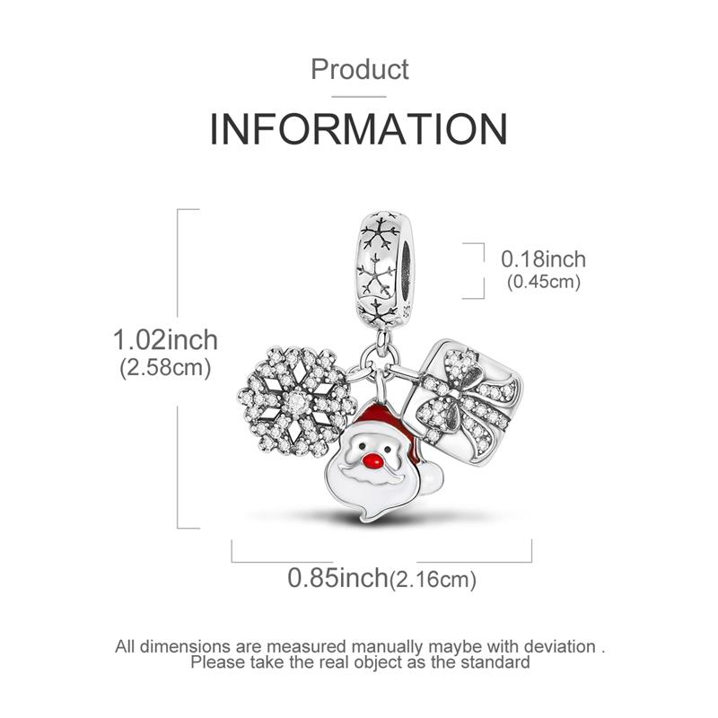 Winter Copper Original Christmas Charms Bead Pendant Fit Original Bracelet Necklace For Women Diy Jelwelry Gift