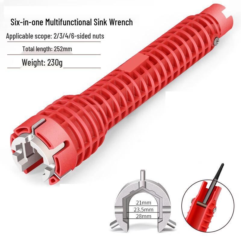 Многофункциональный сантехнический набор ключей WEDO 6-в-1 (2-Pack) Китайская вилка (адаптер в комплекте)