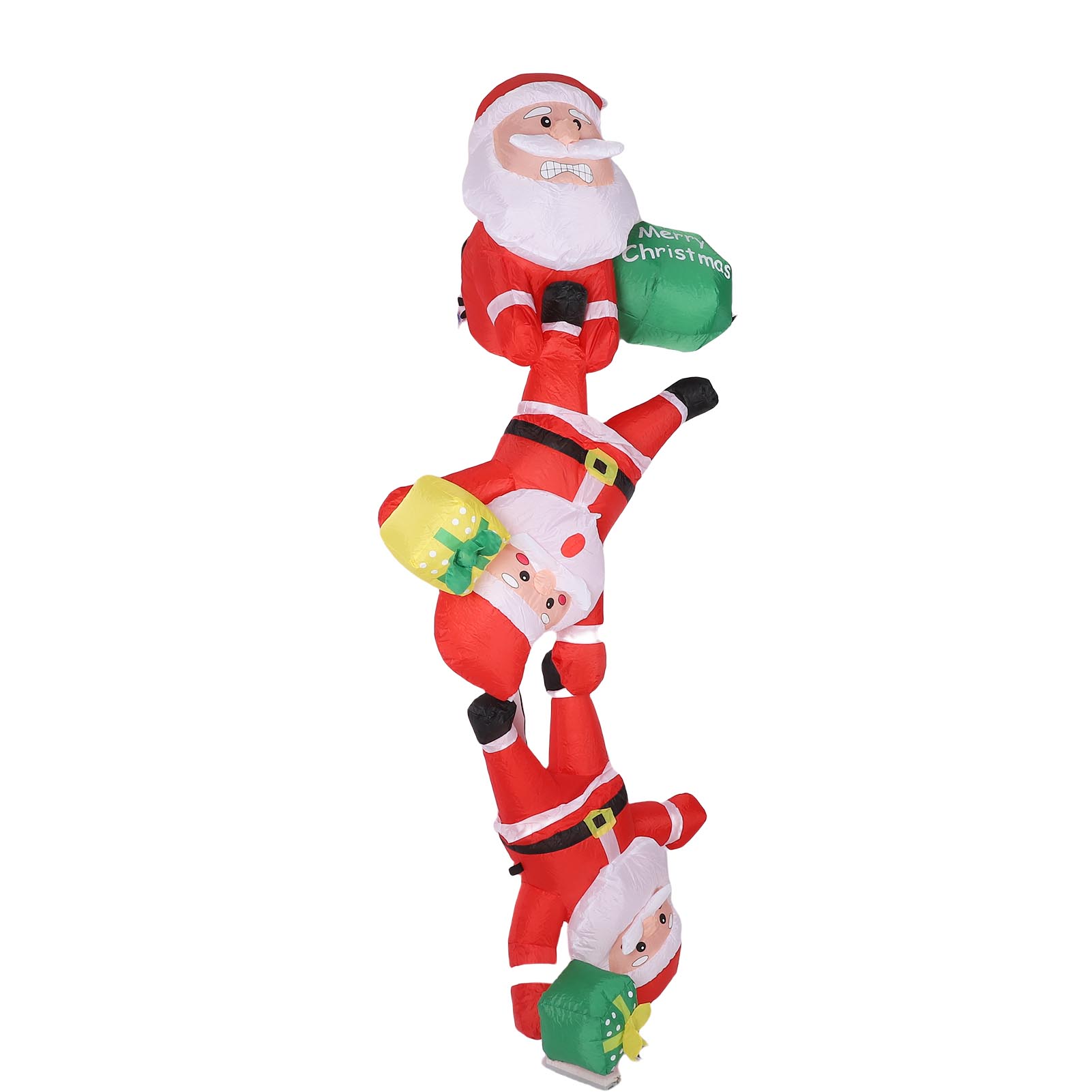 

8.2FT Inflatable Climbing 3 Father Xmas 210T Polyester Water Proof Hanging Blow Up Father Xmas with LED Light for Outdoor Wall Decoration