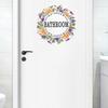 Beautiful Flowers Wall Stickers Toilet Bathroom Door Decoration Mural Home Decor Self-adhesive Beautify Wallpaper