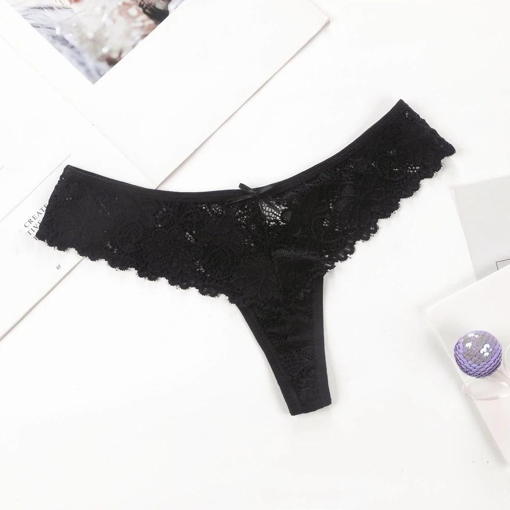 Bow Underwear for Women Low Waist Mesh Lace Briefs Fashion Lace Panties Lady
