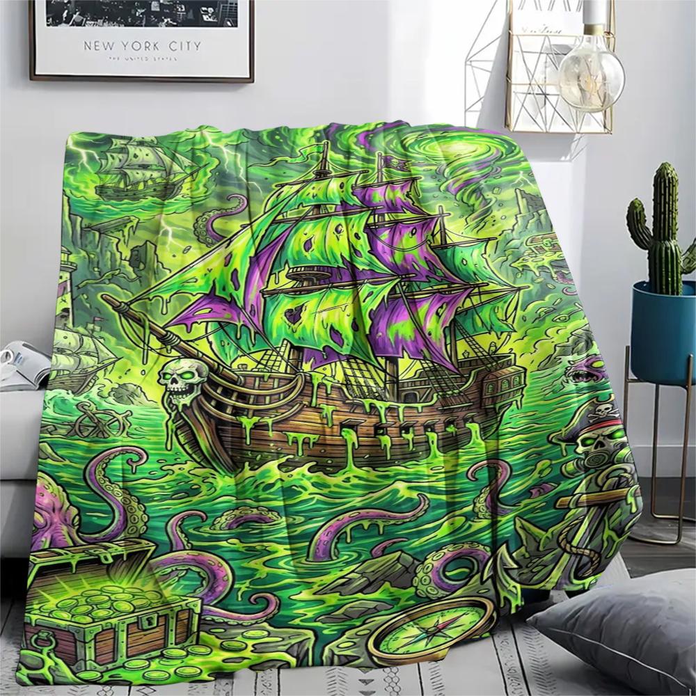 Manta de Franela Estampada para Vehículos de Transporte de Ácidos, Alta Calidad, Cómoda para Todas las Estaciones, Decoración del Hogar, Calidez y Comodidad, Perfecta para Regalos de Navidad