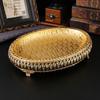 Lätt lyx metall oval hushåll vardagsrum fruktfat kreativ torkad fruktfat förvaringsfat metallhantverk prydnad