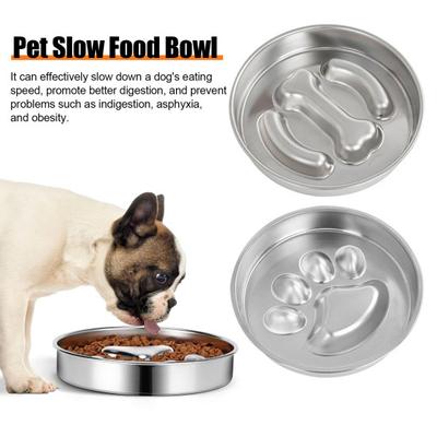 900ml Köpek Yavaş Besleme Kabı Kaymaz Köpek Yavaş Besleme Kabı Kuru Islak Mama Besleme Kabı Sevimli Kedi Pati Kemiği Tasarım Köpek Kabı Büyük Irklar İçin