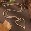 New matte hollow big love velvet long pendant, women's exaggerated personality heart-shaped long necklace