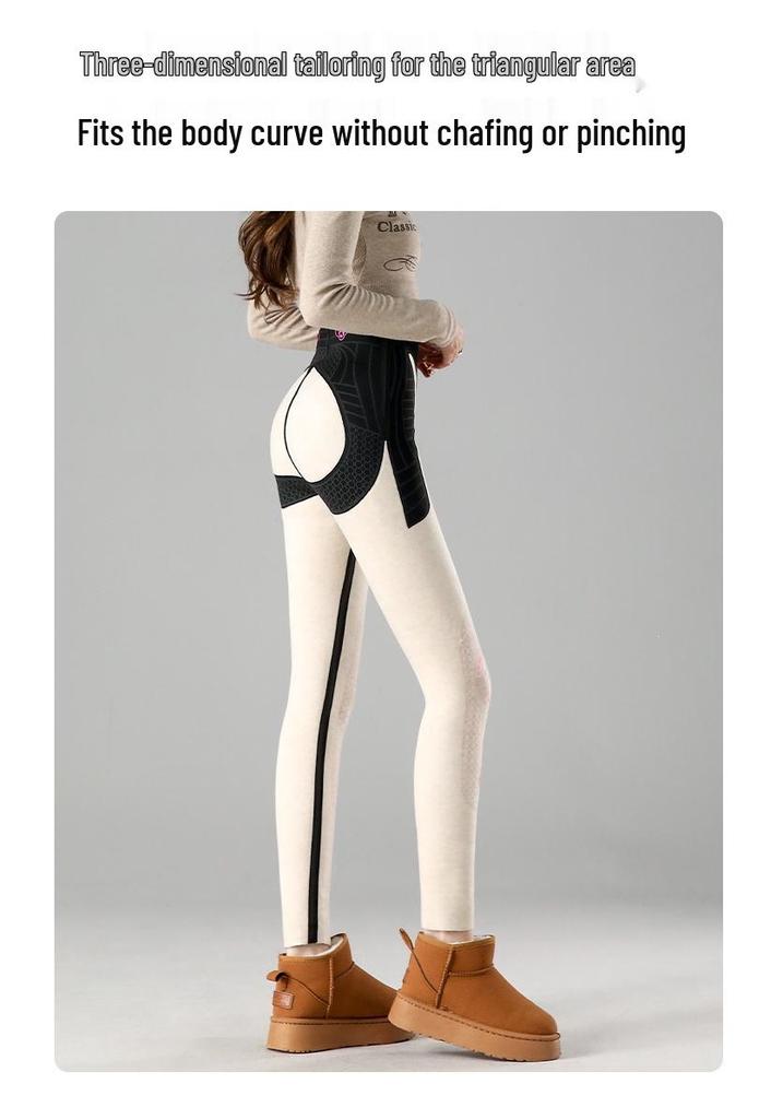 Women's High Waist Plus Velvet Gourd Pants - Thickened Cashmere Silk Warm Base Layer for Autumn/Winter