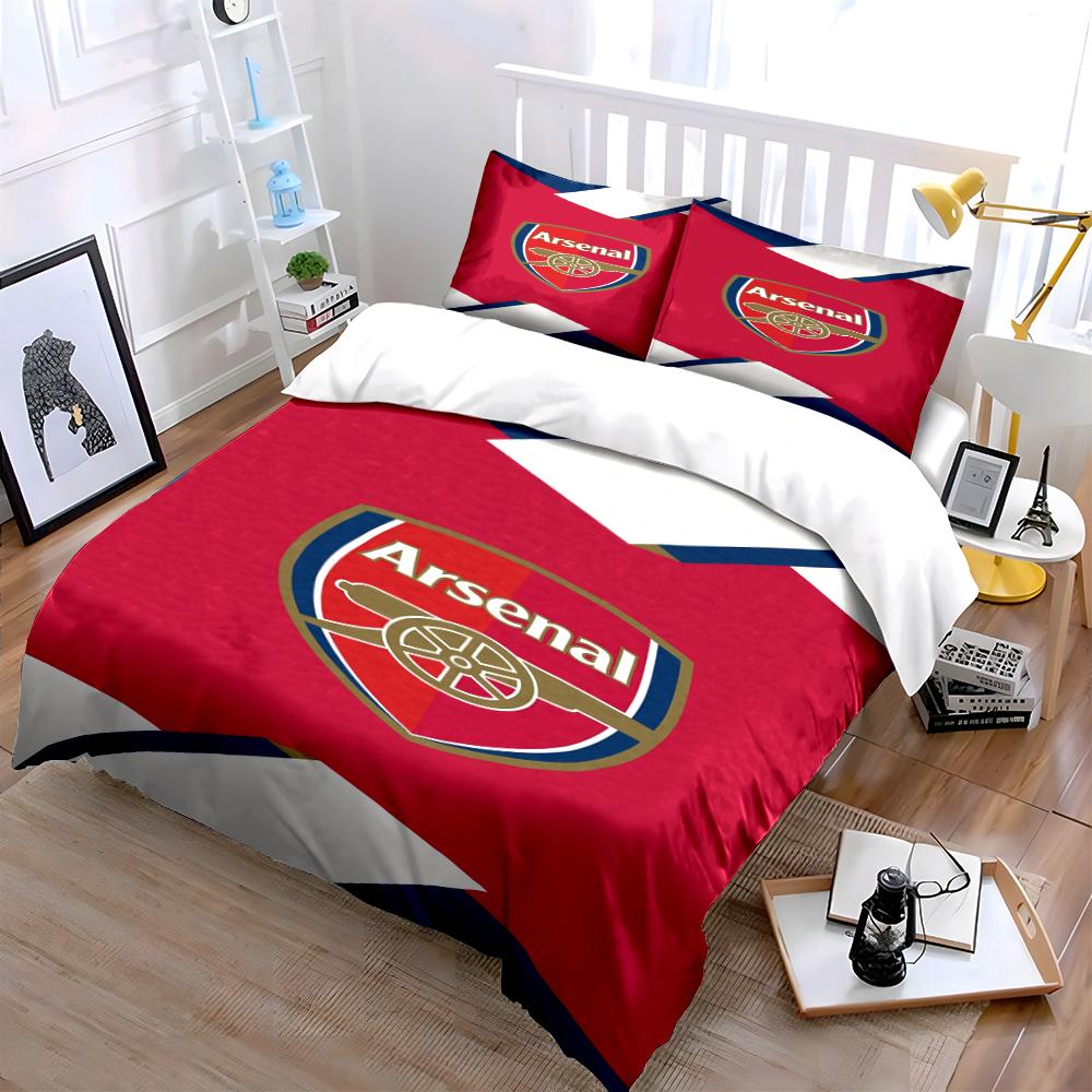 Arsenal Logo Bedding Set Bedding Set (1 Duvet Cover, 2 Pillowcases, Duvet Not Included)