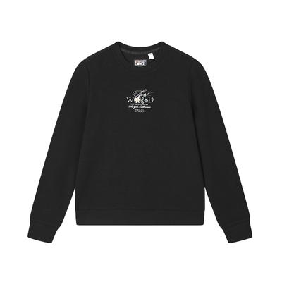 Heritage Series Mode Vielseitiger Pullover Sweatshirt Damen Sweatshirt Schwarz F11W518209F-BK