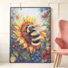 Kit de Peinture Diamant DIY Tournesol Abeille avec Diamants en Résine Brillants pour Adultes, Loisir Créatif Relaxant, Décor Mural et Idée Cadeau Fait Main Ensemble Décor