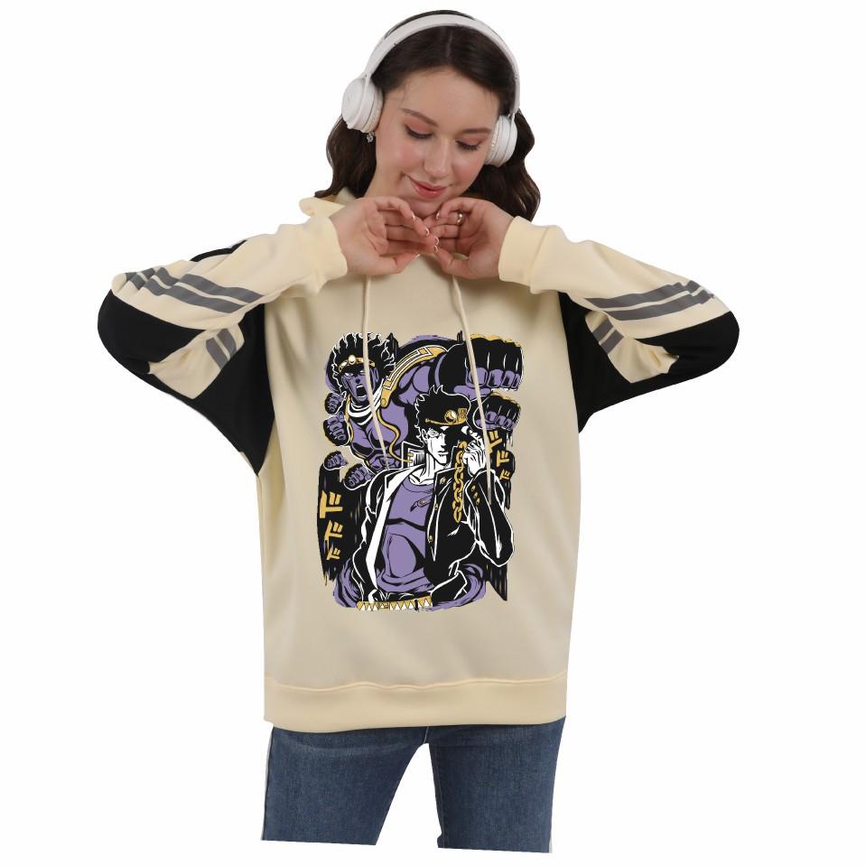 JoJo's Bizarre Adventure Color Block Plush Anime Hoodie