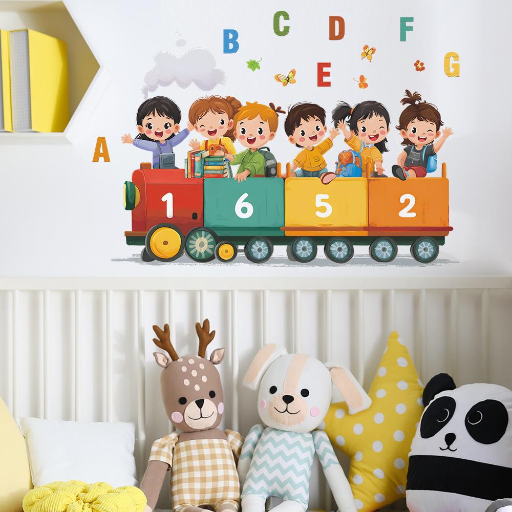 Children Singing English Songs On The Train, Bedroom, Living Room and Home Beautification Stickers