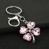 Keychain Pendant Sparkling Rhinestones Four-Leaf Clover Design Key Chain with Lobster Clasp Easy to Hang Key Holder Backpack Car Accessory