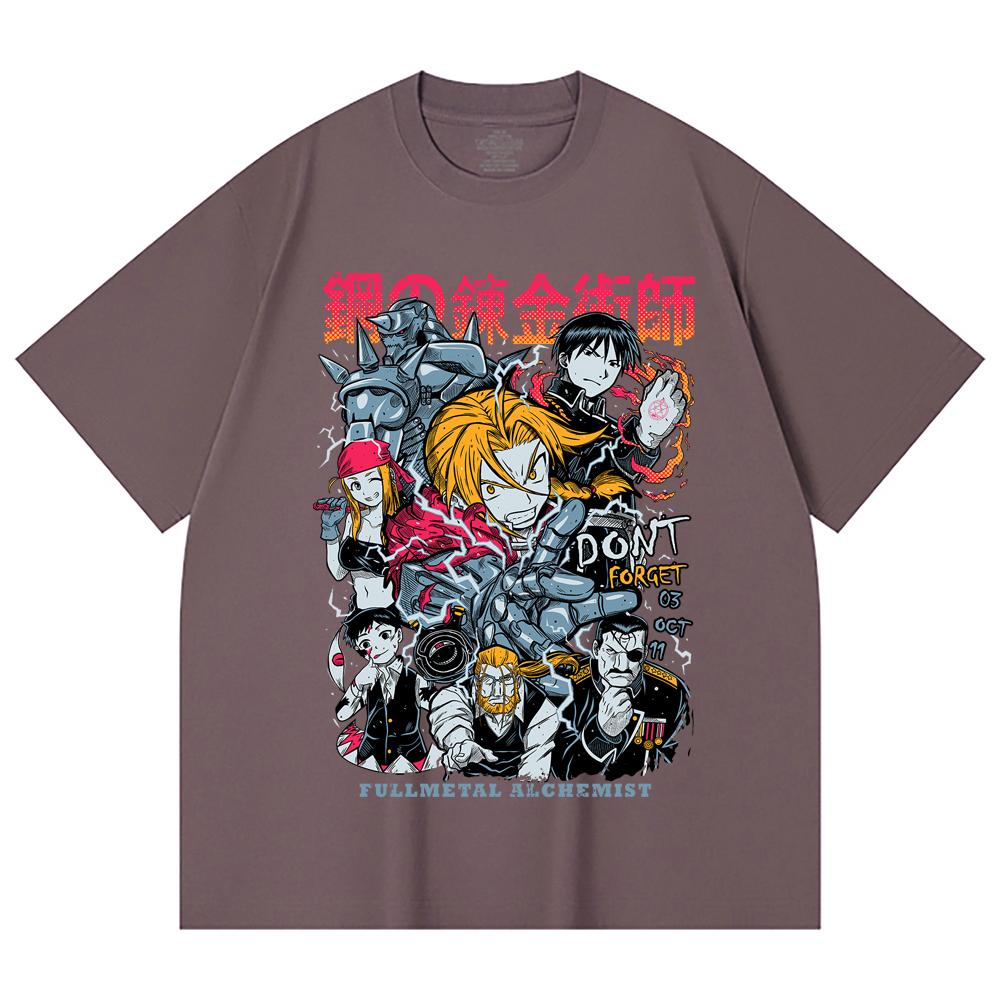 230 Gsm 100% Cotton Fullmetal Alchemist V1 Print Unisex Heavy Cotton T Shirt