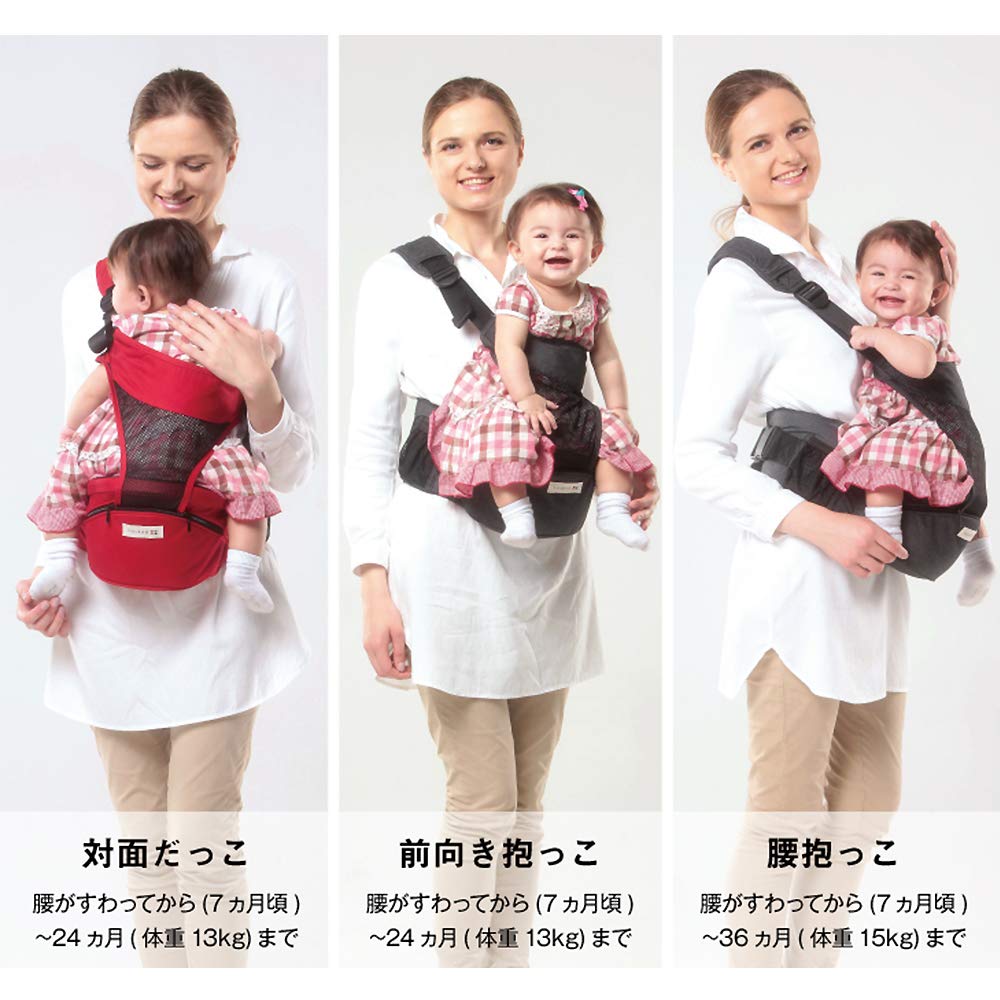 Buddy Buddy POLBAN Hip Seat Single Shoulder Baby P730110 Mesh (Sold Separately) Carrier, (All Black)