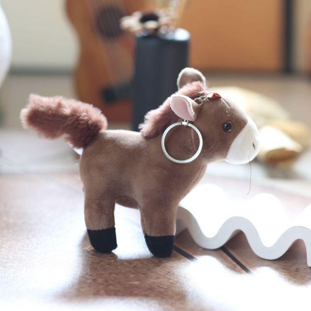 Cute Cartoon Plush Horse Keychain Stuffed Animal Little Horse Keychain  Jewelry Accessories