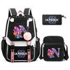 3Pcs/set Anime Cartoon 26 English Letter Printed Backpack with Shoulder Bag for Teenager Student Girl Boy Bookbag Large Capacity Travel Bag Kid Gift