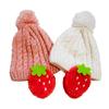 Happy Strawberry Knit Hat for Boys and Warm and Warm Numeral Beans! Girls, (JP, Size, 46.0 Cm, 50.0 Cm, White)