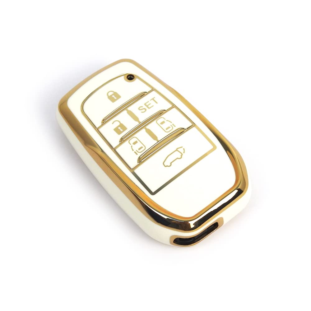 

Чехол Smarky для TOYOTA Alphard Vellfire 30 серии, 6 кнопок (Белое золото)