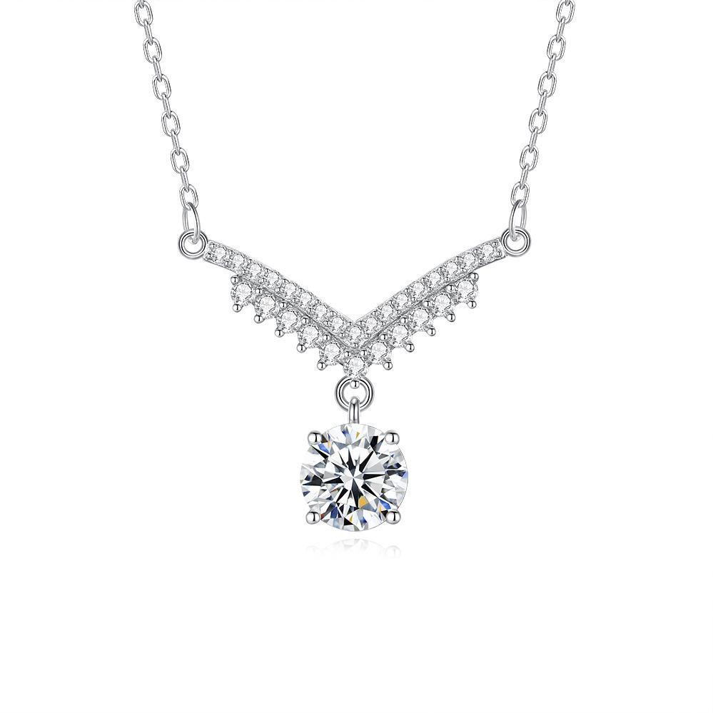 S925 Sterling Silver Moissanite Cross Pendant Clavicle Necklace for Women Luxury Sparkling Fine Jewelry Gift