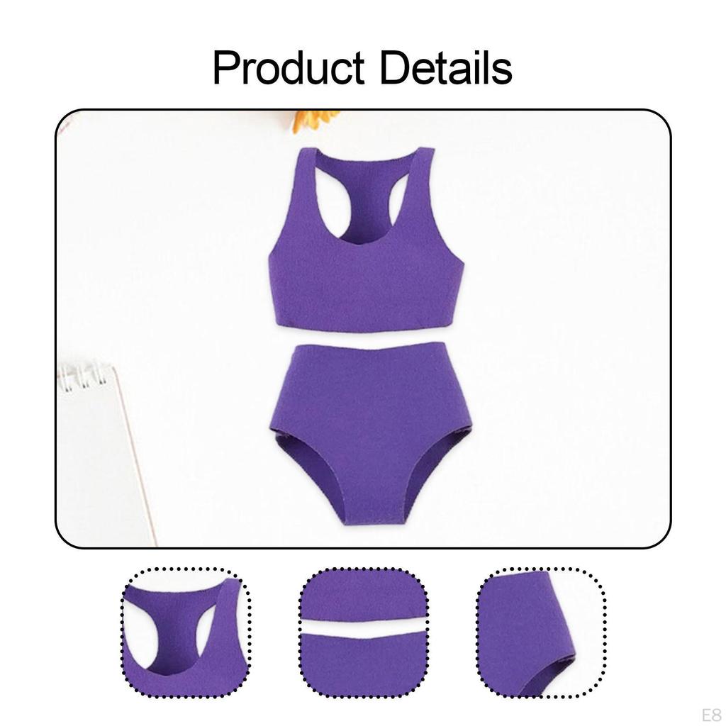 1/12 Miniature Clothing Ensemble with Sports Top and Shorts for Female Dolls