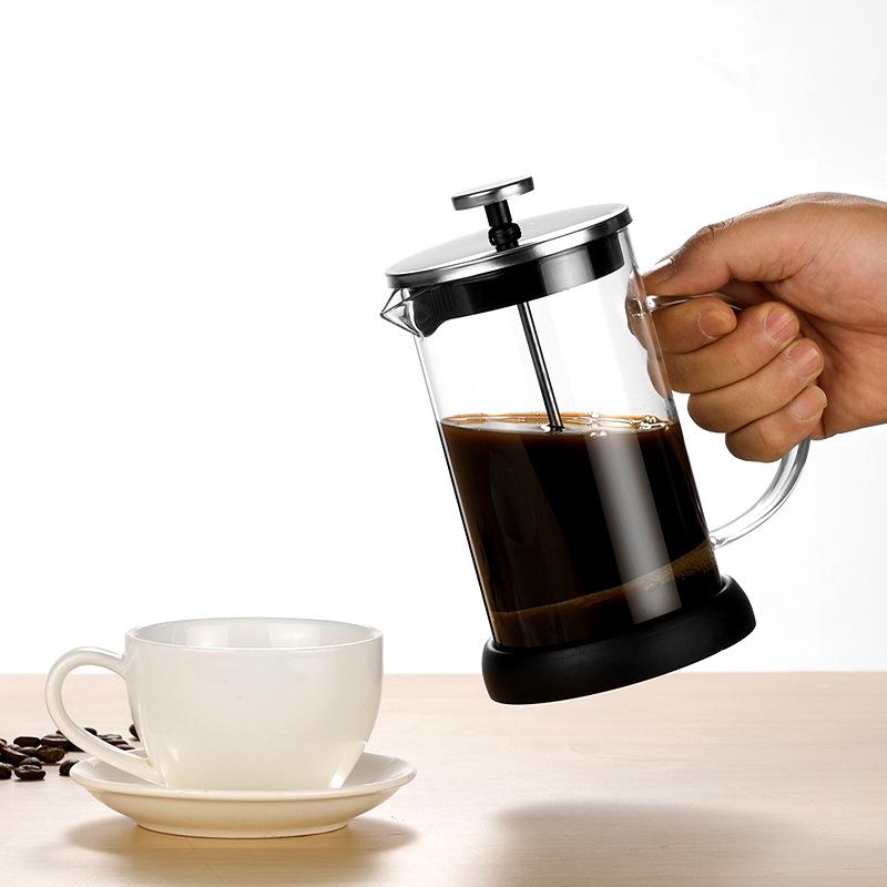 350-1000ml Stainless Steel Glass Coffee Maker French Press Coffee Pot Heat Resistant Borosilicate Glass Tea Pot Home Cold Brew