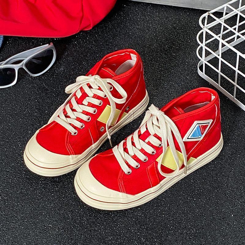 Retro Canvas Shoes 2025 Summer New Casual Student Soft-soled Shoes Versatile Breathable Women's Shoes Color Matching Sports Shoes