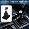 INFINAUTO Manual Gear Shift Knob with Cover for VW Golf MK7 GTI GTD Gearbox Stick Shifter Lever Plastic Faux Black and 1 Piece 5-Speed 2013-2018,