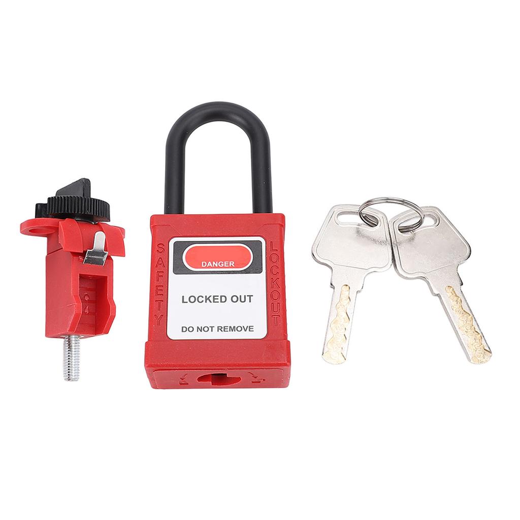 Lockout Tag Out Padlock Set Insulated Anti Loss Safety Padlock with Circuit Breaker Lockout Device 2 Keys for Valve