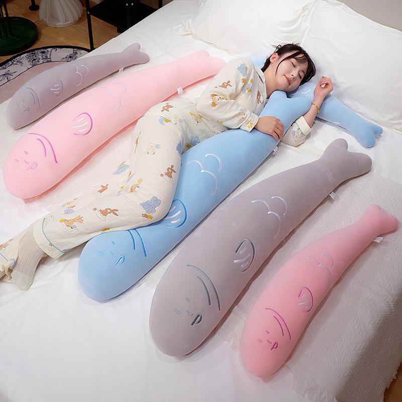 Soft Long Fish Throw Pillow Plush Toy Doll Big Fish Doll Girl Bed Sleeping Leg Rag Doll