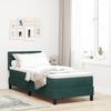 LED Box Spring Bed with Mattress Dark Green 80 X 200 Cm Velvet
