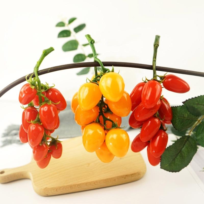 Artificial Fruit Model PVC Materials Cherries Tomato Indoor Outdoor Ornament Fade Resistant Wedding Decoration