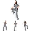 Japanese Anime Striped Prisoner Costume For Cosplay And Stage Performance