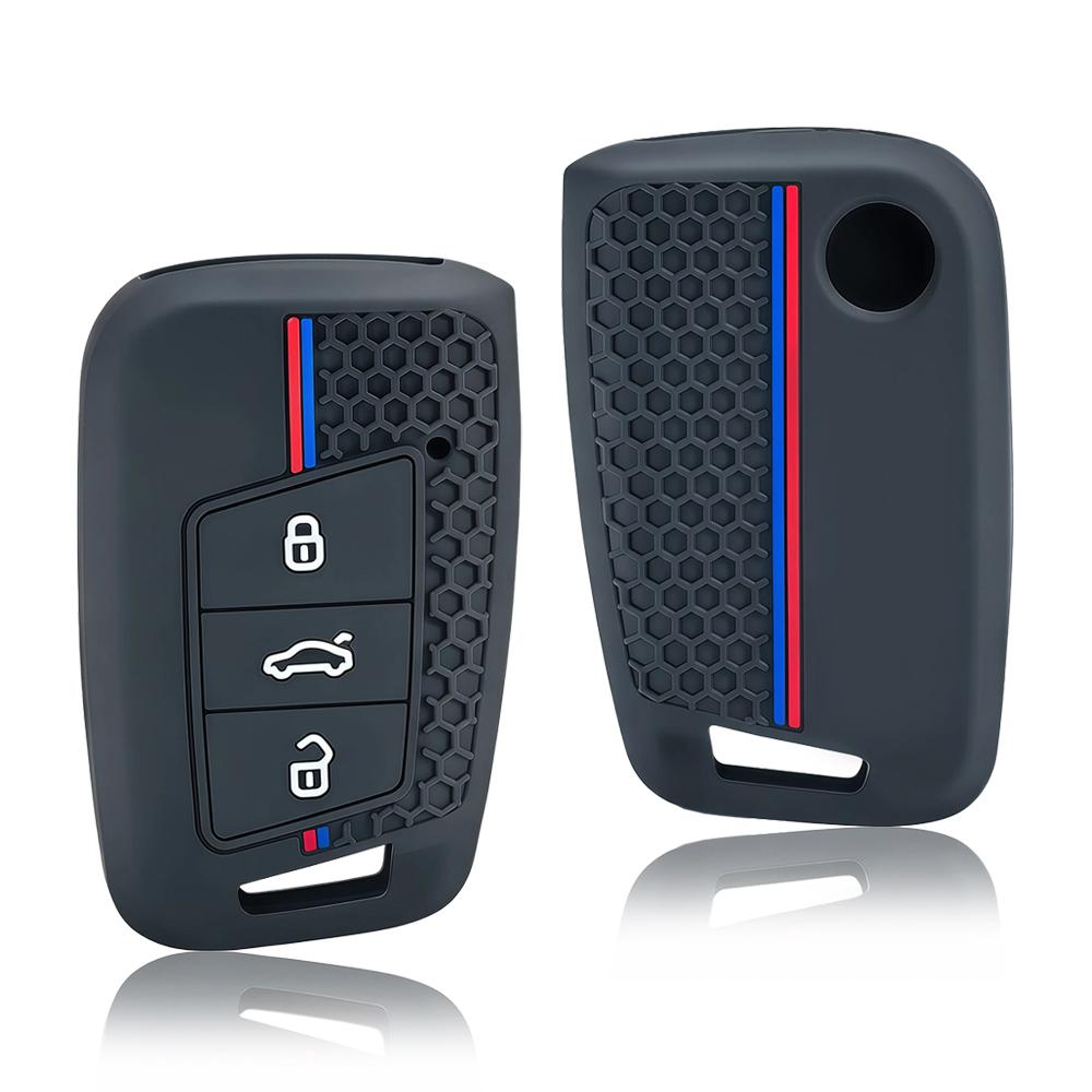 Silicone Car Remote Key Cover For Volkswagen VW Magotan Passat B8 For Skoda Superb A7 Protected Shell Fob Accessories Keychain