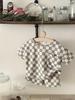 Summer 2026 Korean Style Plaid Two-Piece Set for Kids (0-3 Years) - Short Sleeve & Shorts