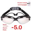 Adult Tinted Swimming Goggles with Diopter Myopia Degree Silicone Underwater Glasses Anti-fog  Water  Uv Protection