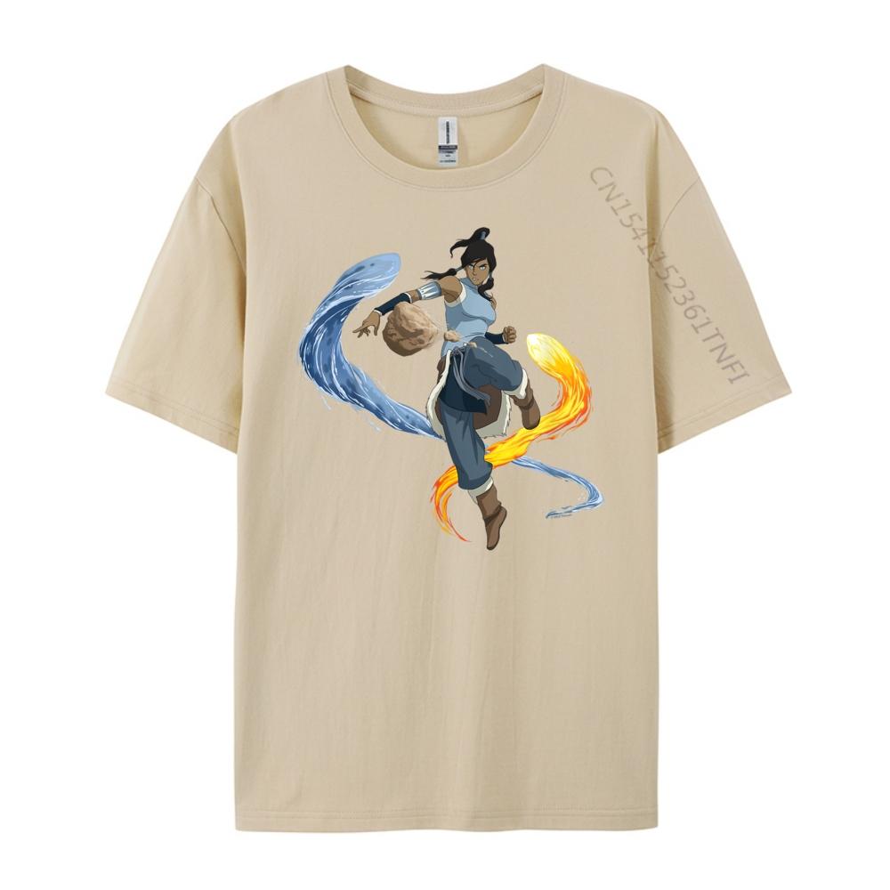 Die Legende von Korra Bändigen Wasser Feuer und Erde Christliches T-Shirt Herren Übergroßes T-Shirt Vegan