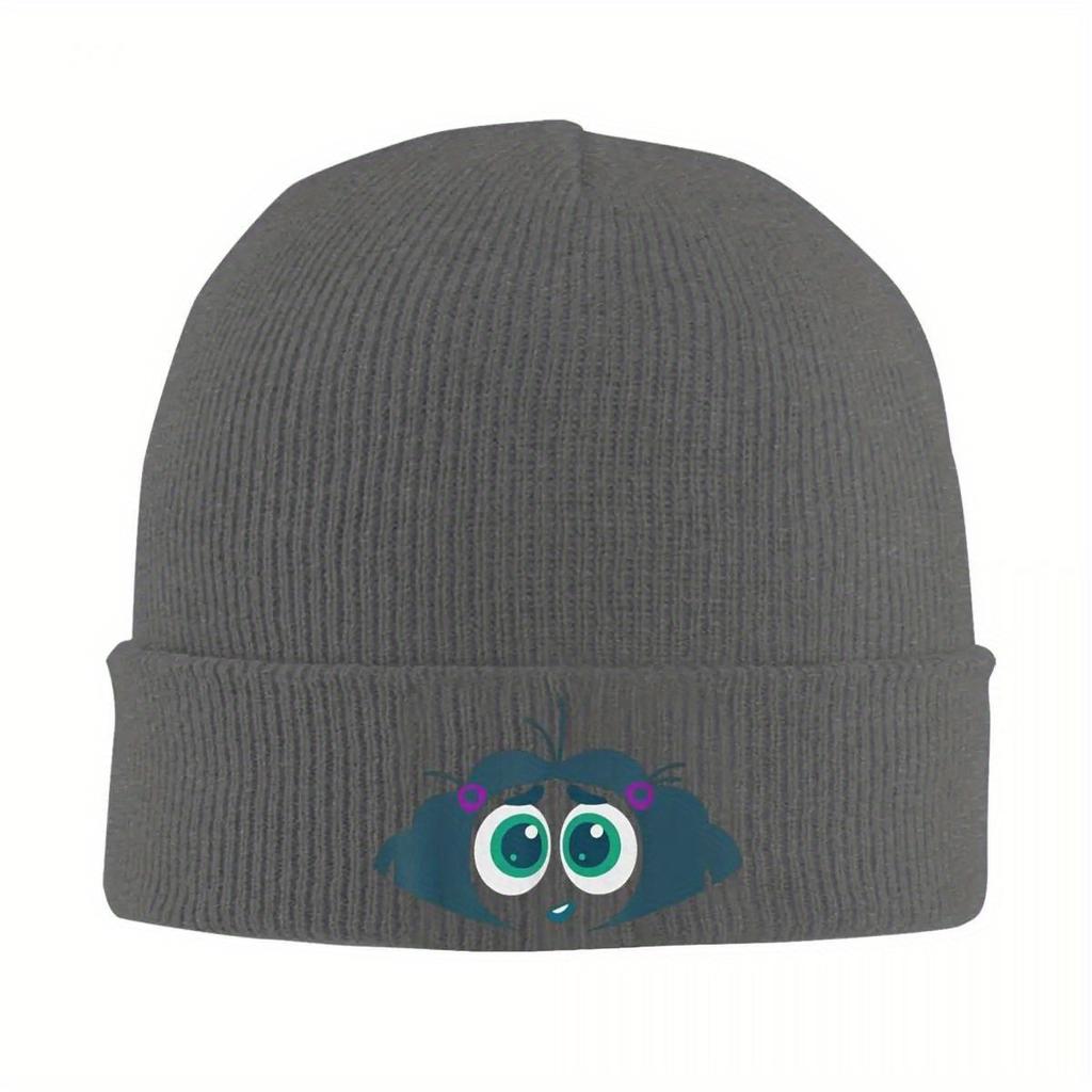 Inside Out Envy Costume Big Face Knitted Hat Autumn Winter Skullies Beanies Warm Cartoon Anime Cap Female Male Acrylic Skullcap