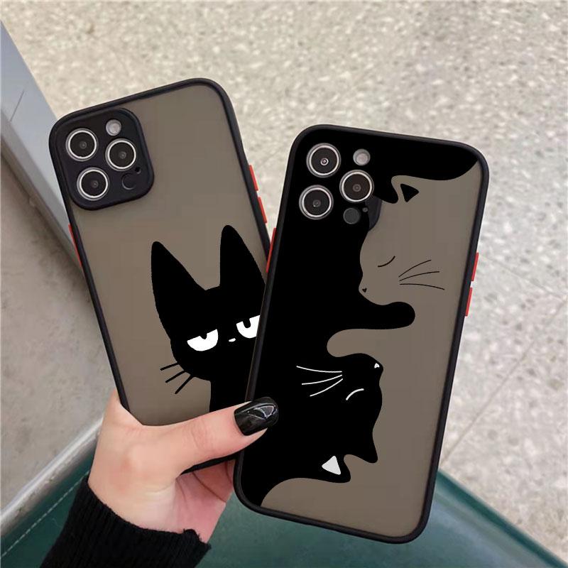 Black And White Cat Luxury Phone Case For Iphone 15 14 Pro Max Plus 13 12 Mini Pro Max 11 X XR XS 8 7 Plus SE2 Shockproof Covers