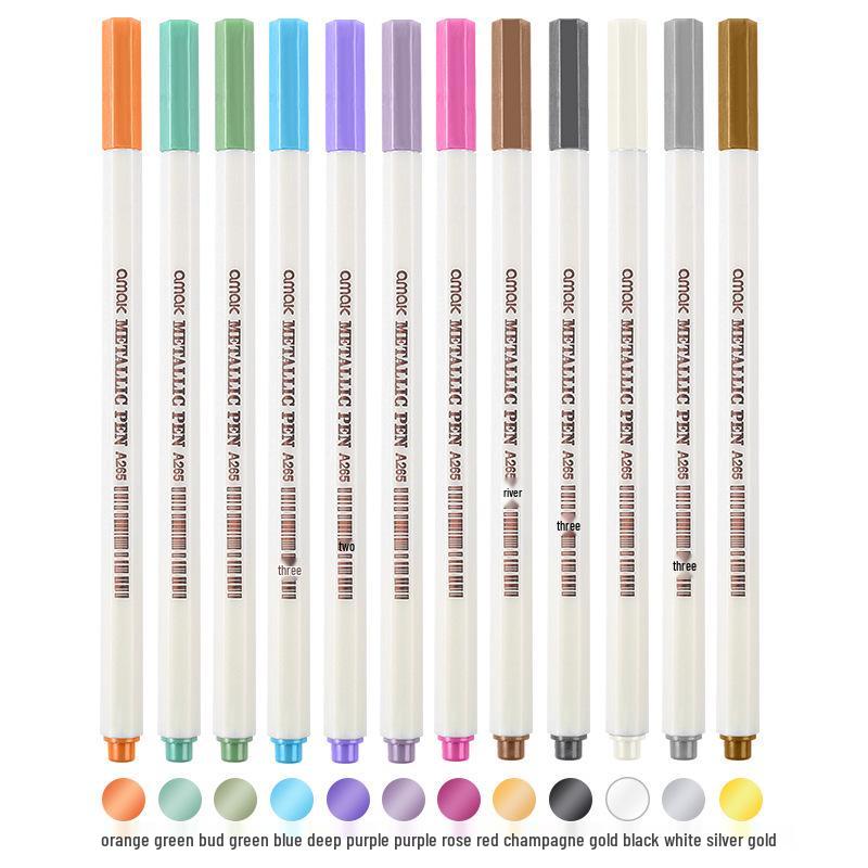 Набор перламутровых маркеров с мягким наконечником, 12 цветов, для DIY и фотоальбомов