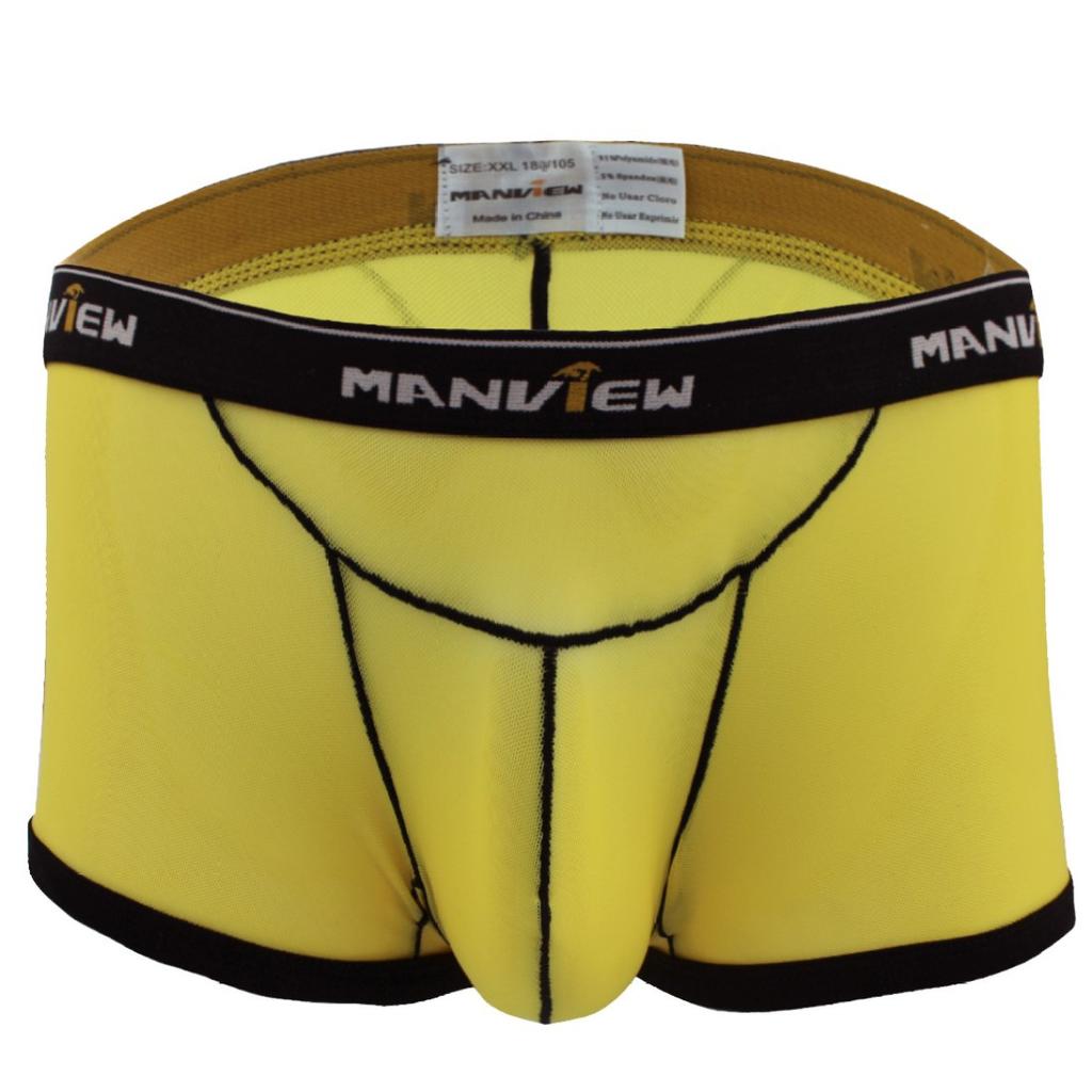 Durchsichtige Herren-Shorts, transparente Boxershorts, atmungsaktive Netzunterwäsche, Badebekleidung